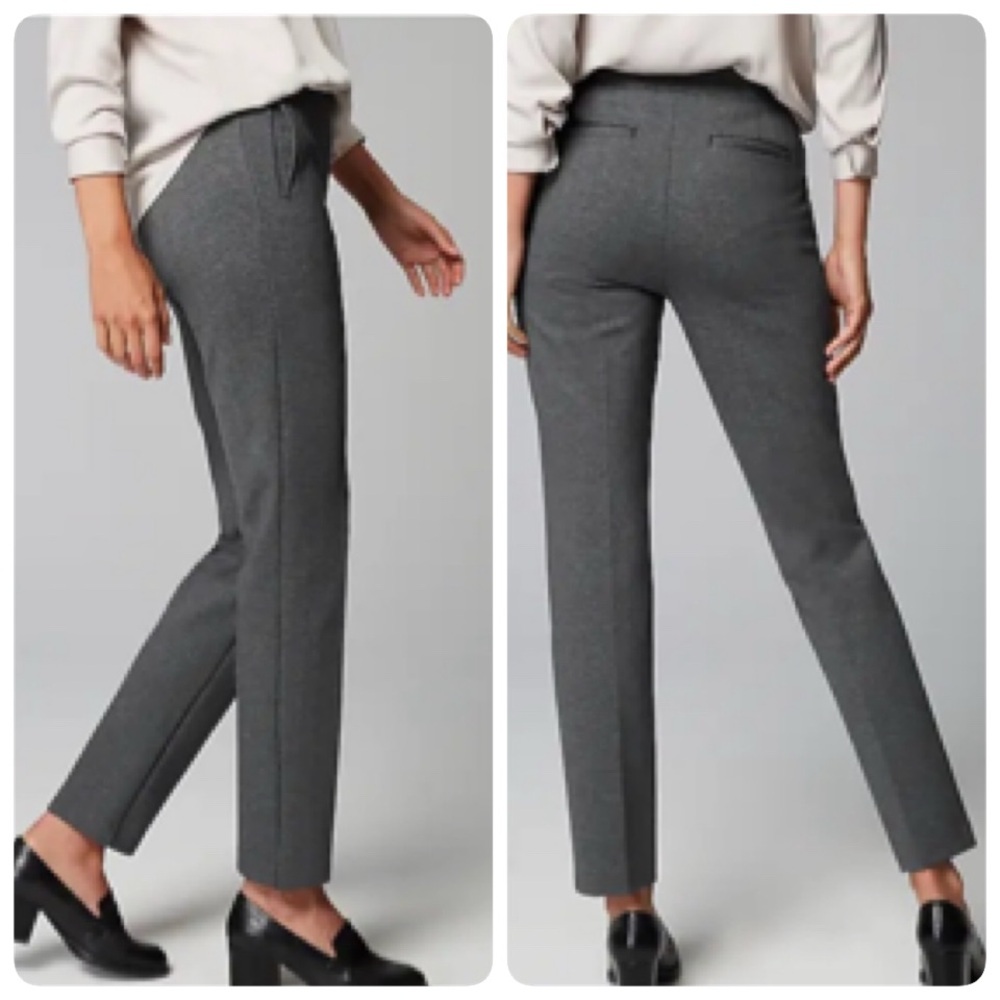 J Jill Ponte Slim-Leg Pants small petite dark Gray Smoothing Career Pull On Knit